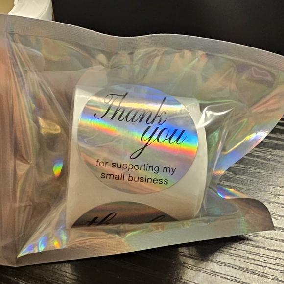 50 Pc-1.5in Holographic Thank You Stickers - Picture 2 of 2